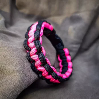 Bracelet de survie Cobra rose-néon/noir