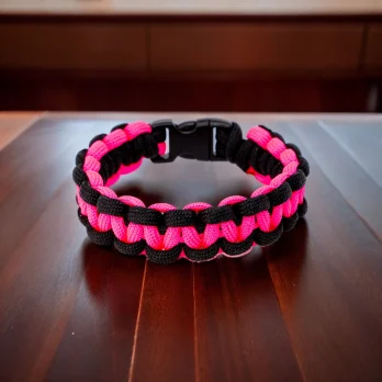 Bracelet de survie Cobra rose-néon/noir