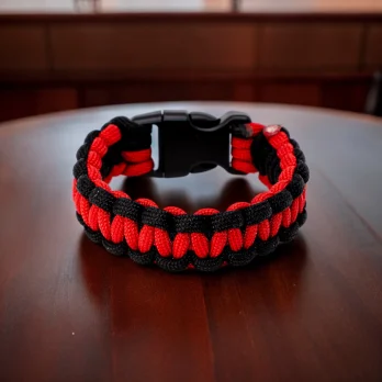 Bracelet de survie Cobra rouge/noir