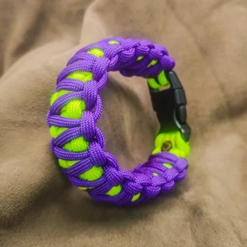 Bracelet de survie King Cobra jaune-fluo/ultra-violet