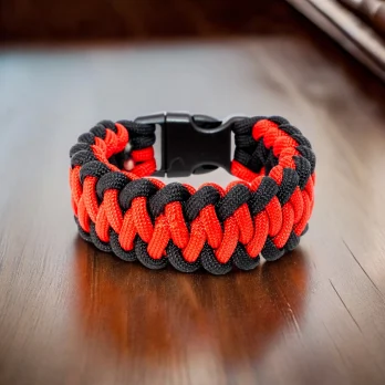 Bracelet de survie Shark Jaw rouge/noir