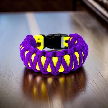 Bracelet de survie King Cobra jaune-fluo/ultra-violet
