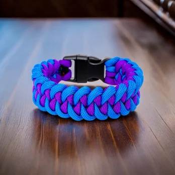 Bracelet de survie Shark Jaw Bone bleu/ultra-violet